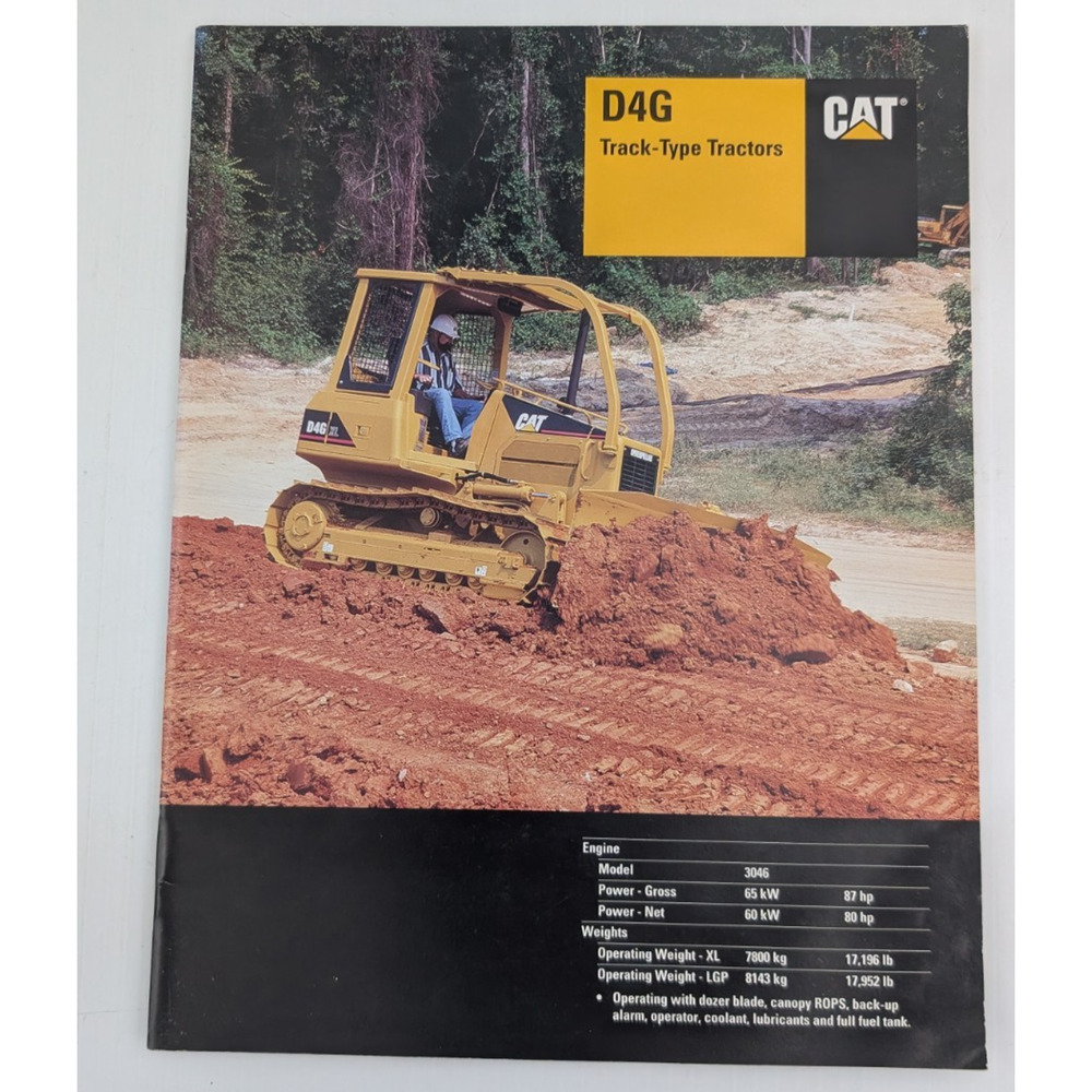 CAT D4G Track Type Tractor Crawler Caterpillar Sales Brochure Booklet